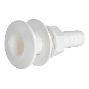 Seacock white plastic w/hose adaptor 1/2